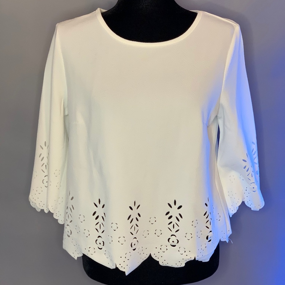 Scallop Laser Cut Textured Top
